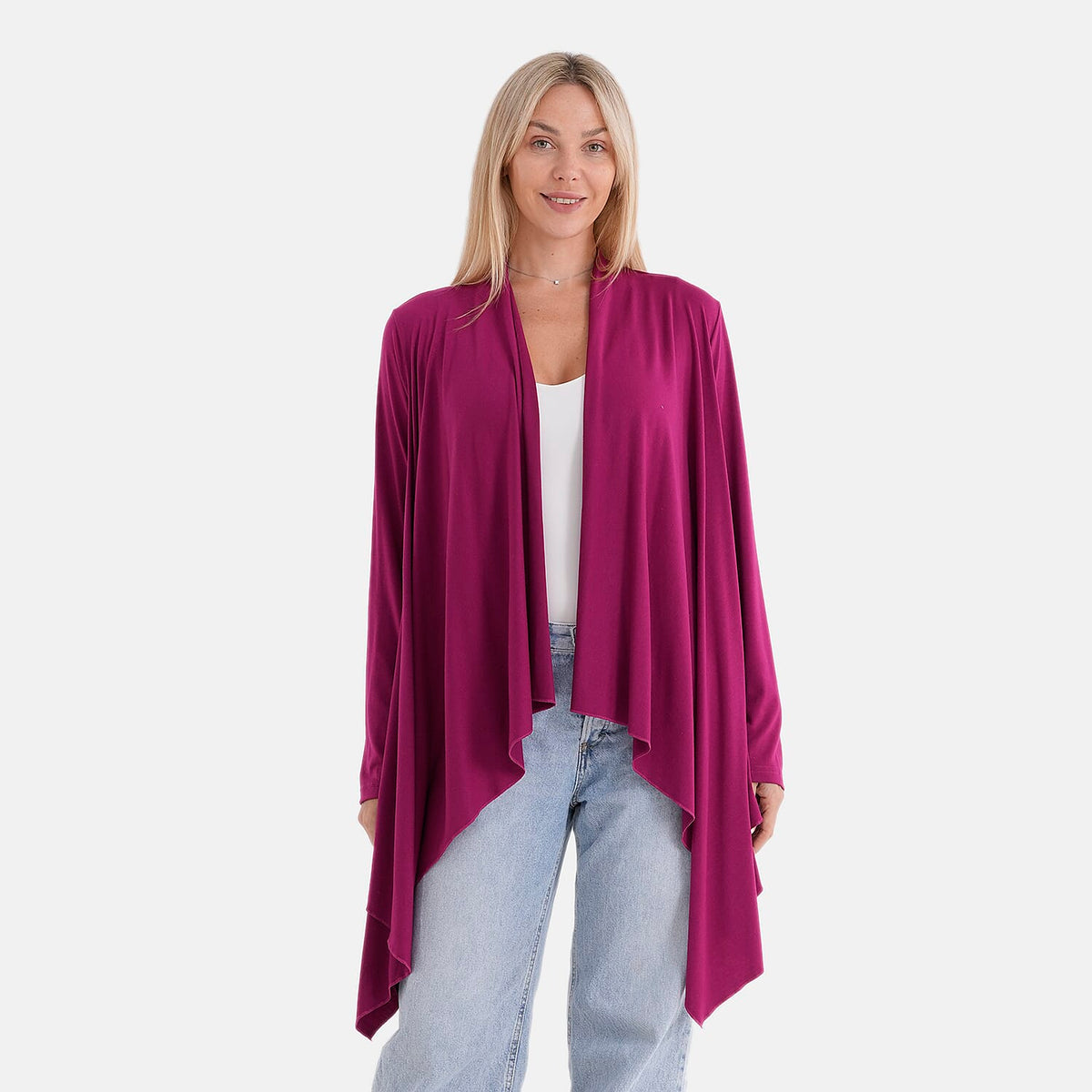 La Marey Waterfall Longline Cardigan (One Size) - Rose Pink V32515824 0