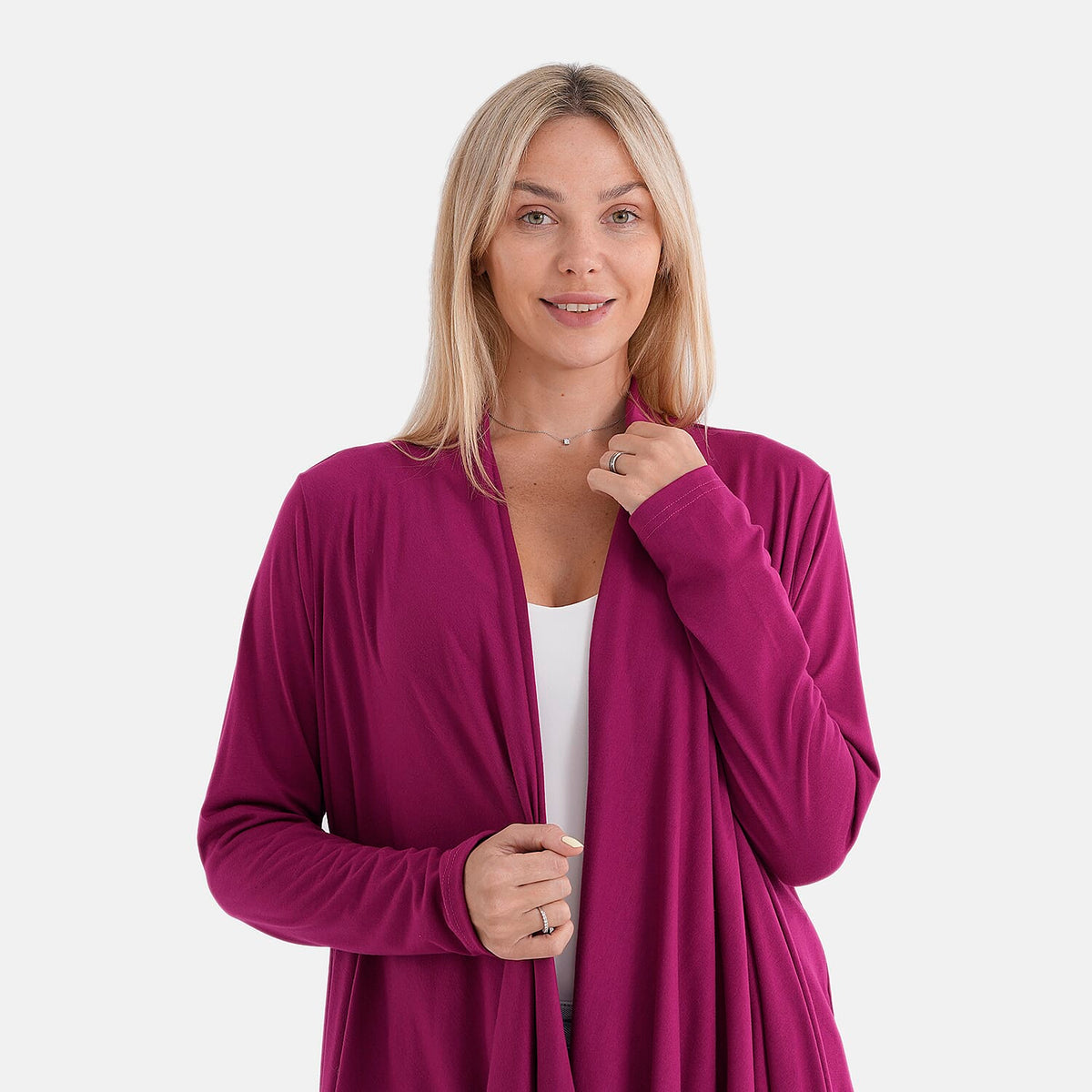 La Marey Waterfall Longline Cardigan (One Size) - Rose Pink V32515824 6