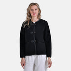 La Marey Fur-effect Coat with Appliques  (Size 12 to 14) - Black