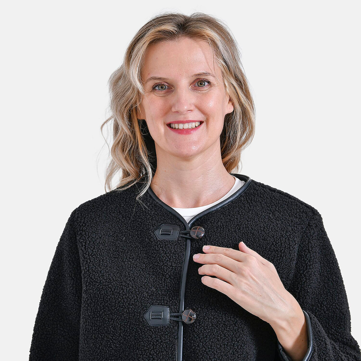 La Marey Fur-effect Coat with Appliques  (Size 12 to 14) - Black 7934055 10
