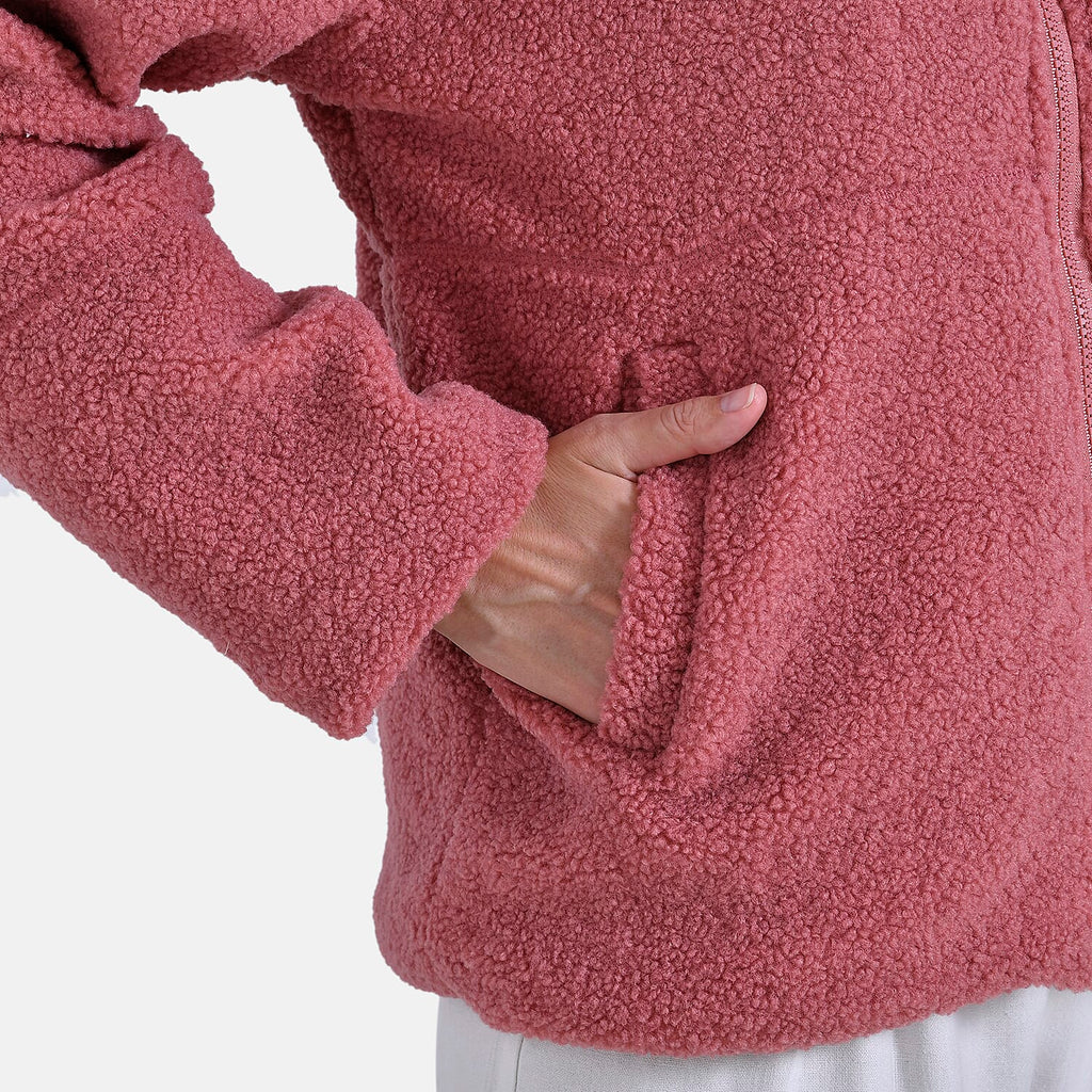 La Marey Plush Jacket with Pockets (Size 16 to 18) - Pink