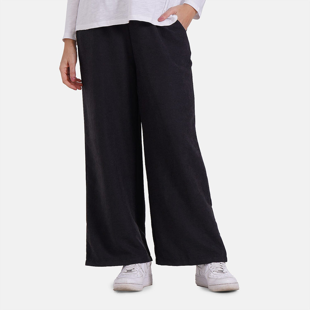 La Marey Womens Wide Leg Lounge High Waist Trouser (Size M) - Black
