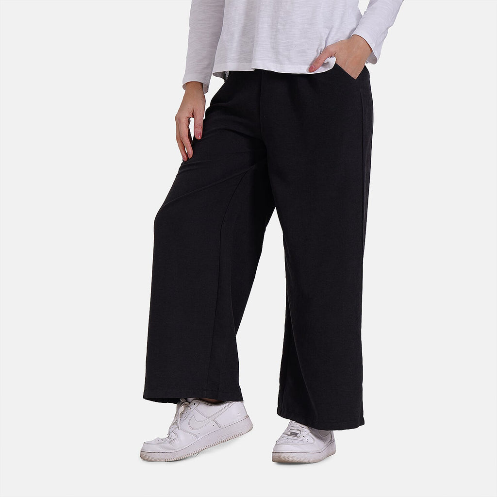 La Marey Womens Wide Leg Lounge High Waist Trouser (Size M) - Black