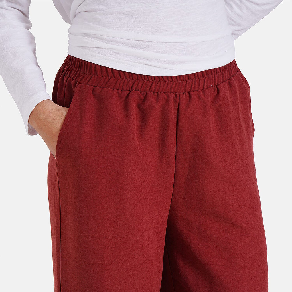 La Marey Womens Wide Leg Lounge High Waist Trouser (Size L) - Wine