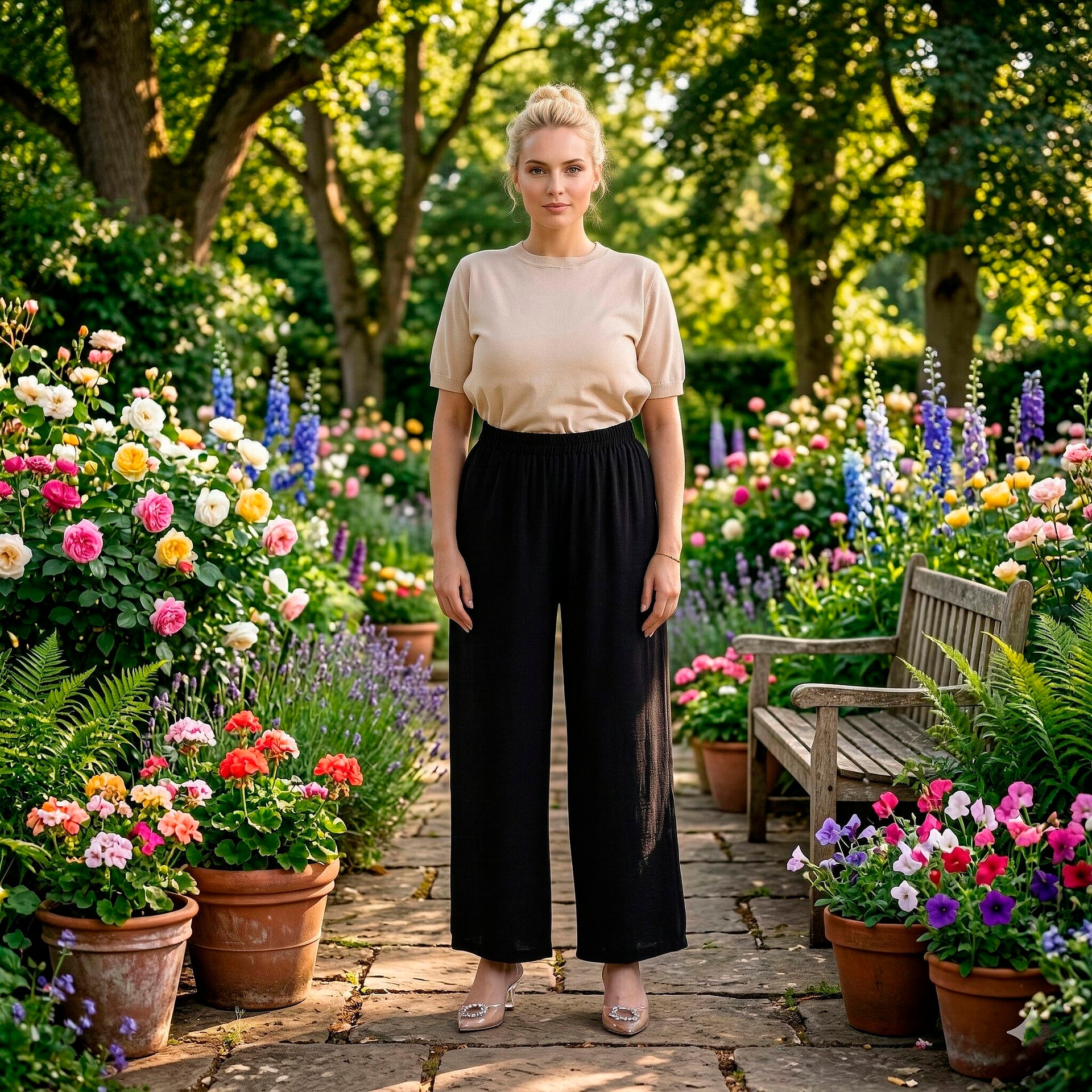La Marey High-Waisted Relaxed Fit Wide-Leg Trousers (Size - L/XL, 16 to 22) - Black V32515662 2