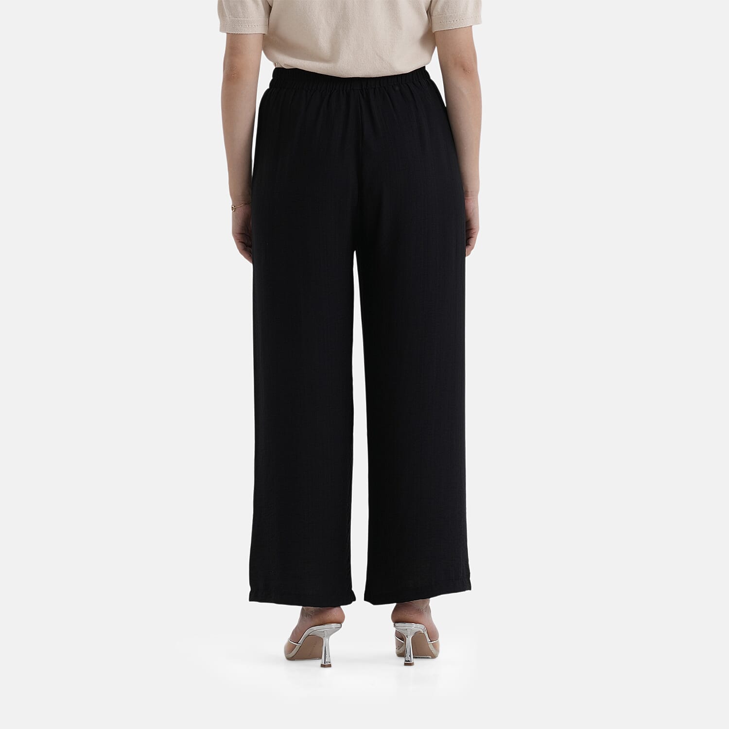La Marey High-Waisted Relaxed Fit Wide-Leg Trousers (Size - L/XL, 16 to 22) - Black V32515662 3