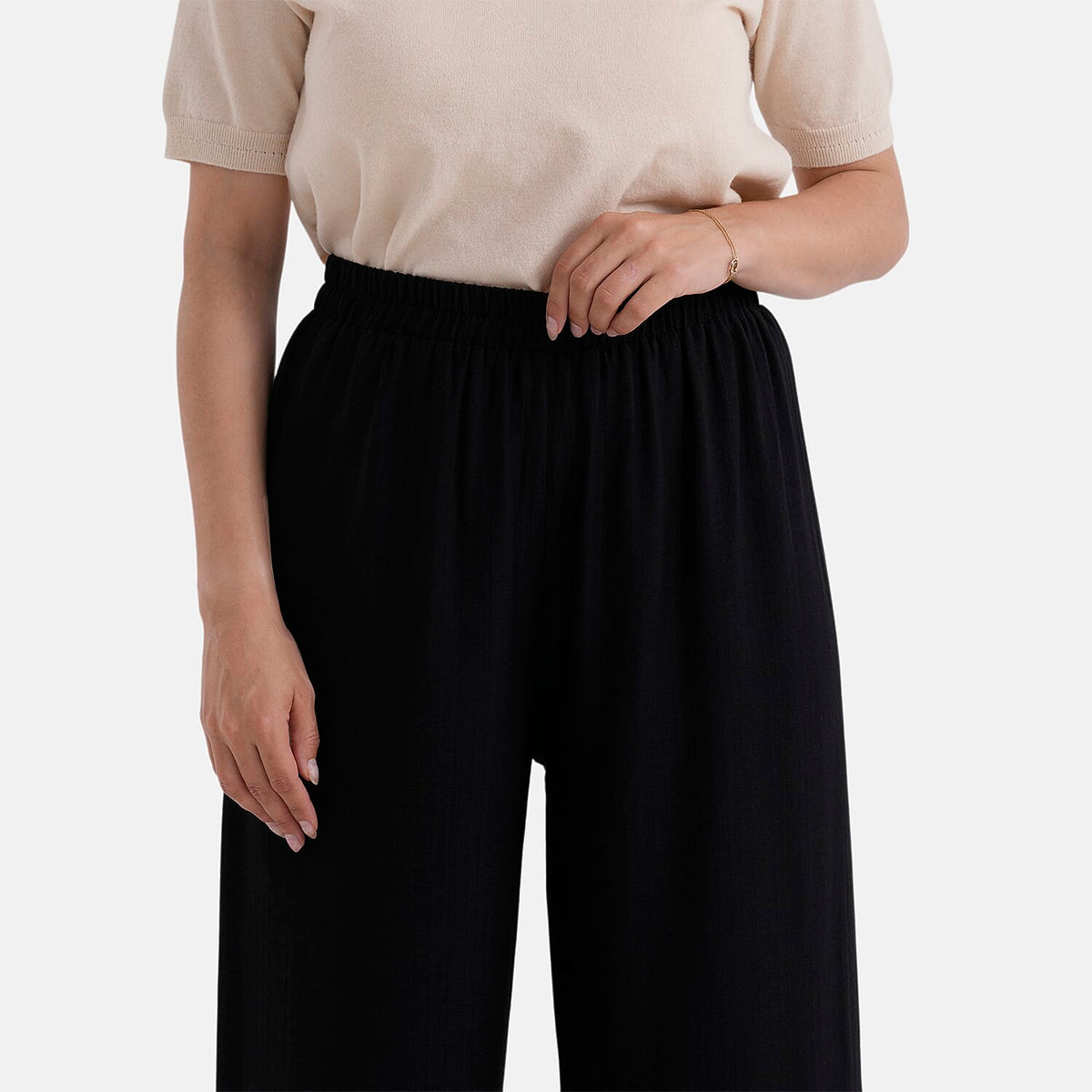 La Marey High-Waisted Relaxed Fit Wide-Leg Trousers (Size - L/XL, 16 to 22) - Black V32515662 4