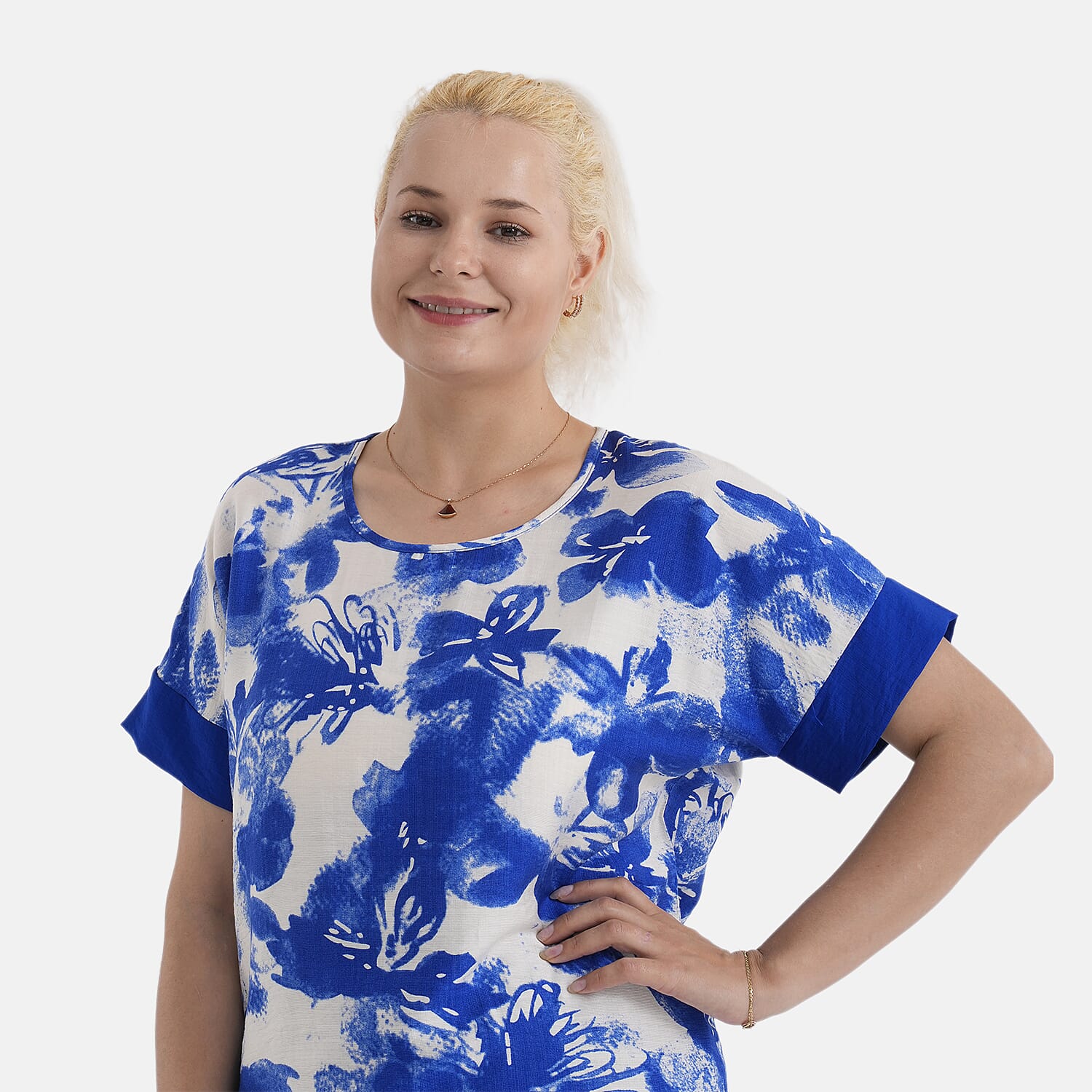 La Marey Designer High-Waisted Relaxed Fit Wide-Leg Trousers (Size - L-XL, 16 to 22) - Blue 8437522 7