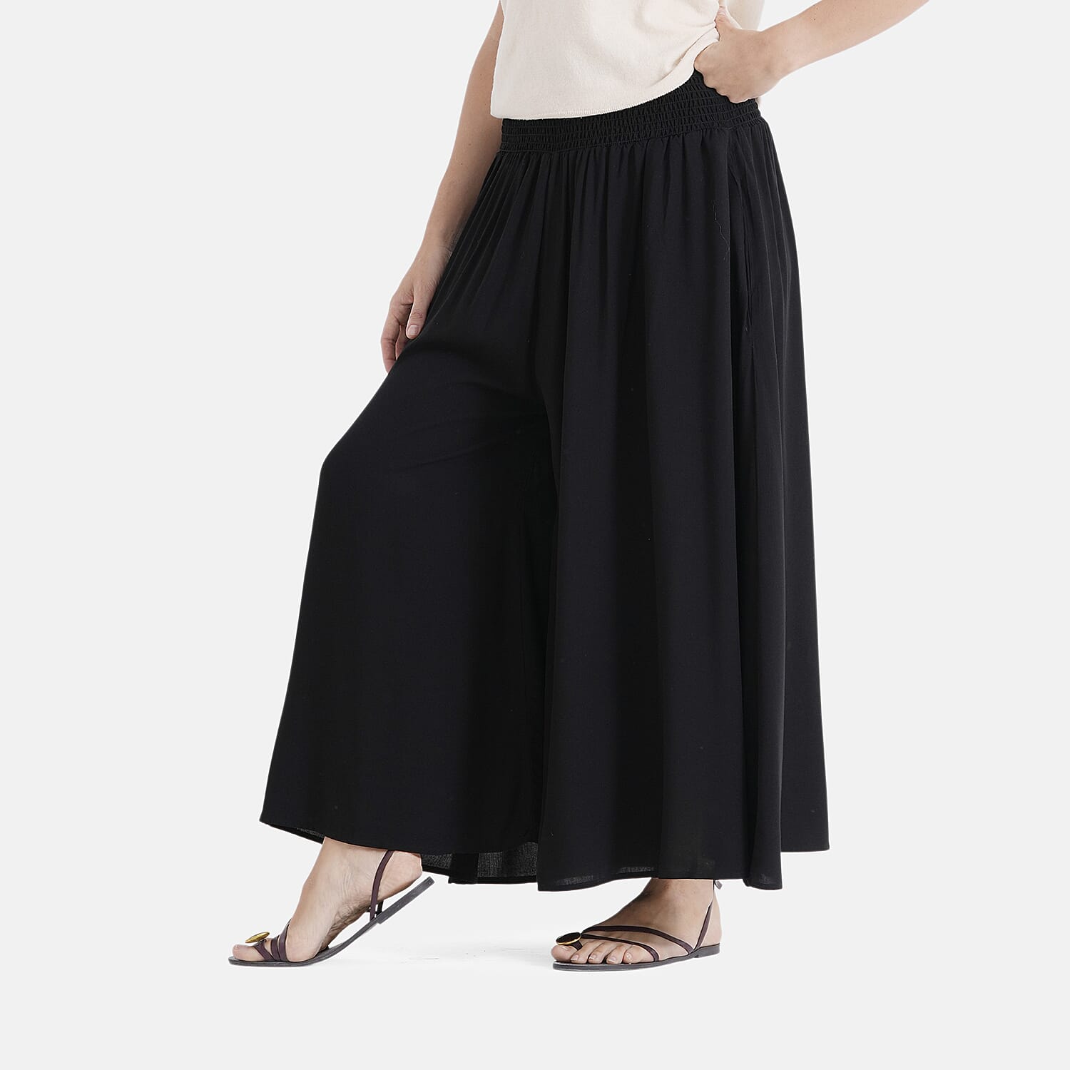 La Marey Smocked Stretch Culotte (One Size, 10-22) - Black V32529130 4
