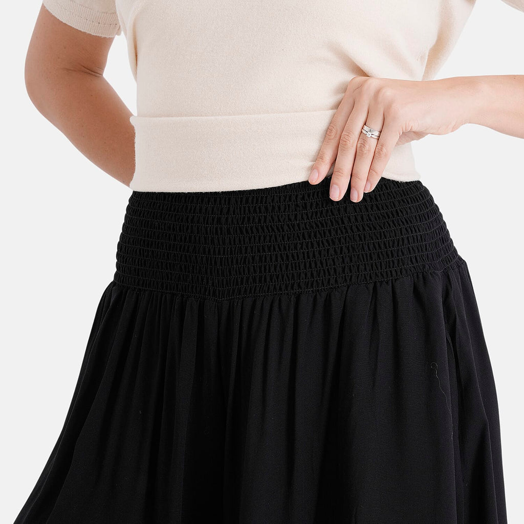 La Marey Smocked Stretch Culotte (One Size, 10-22) - Black