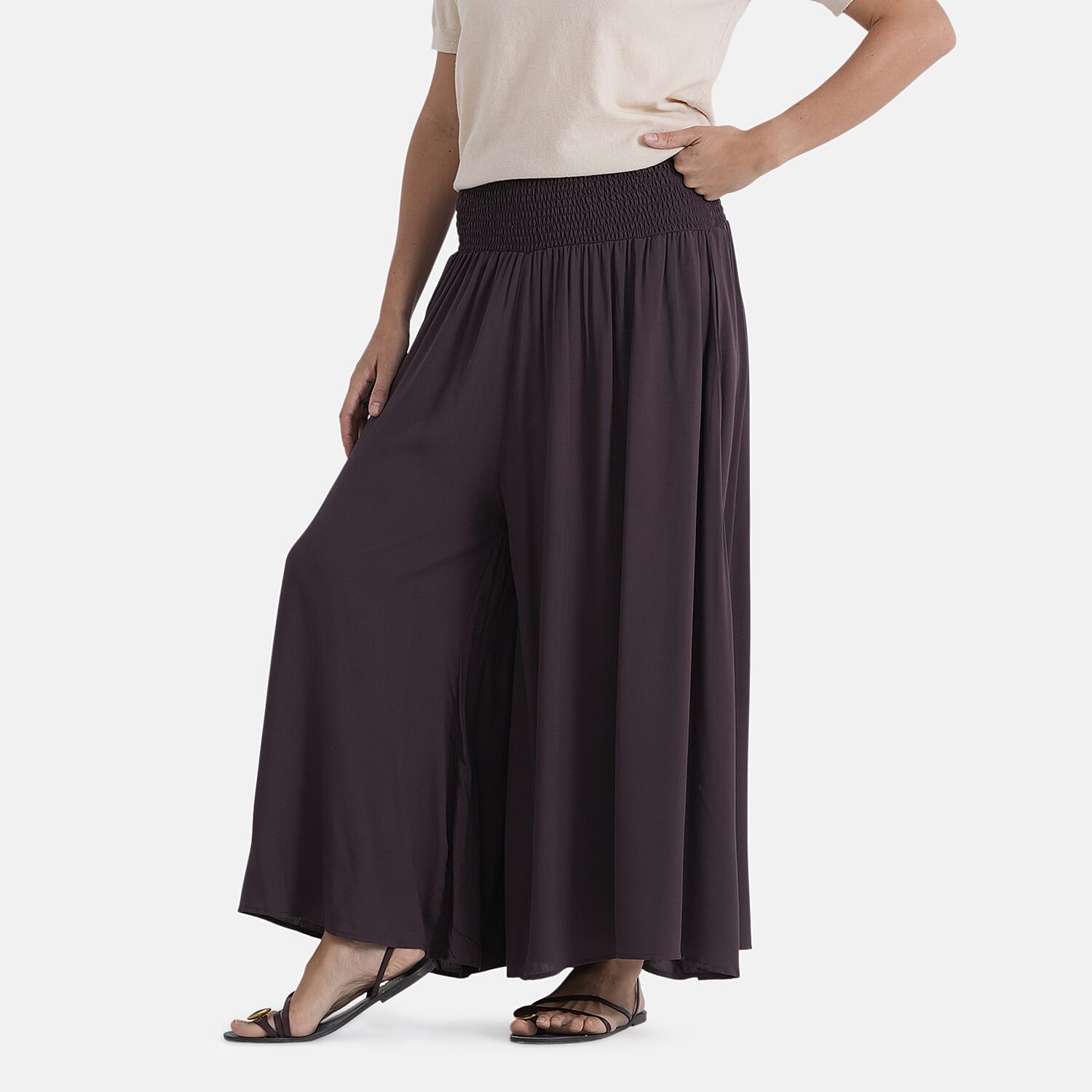 La Marey Smocked Stretch Culotte (One Size, 10-22) - Brown 8436978 4
