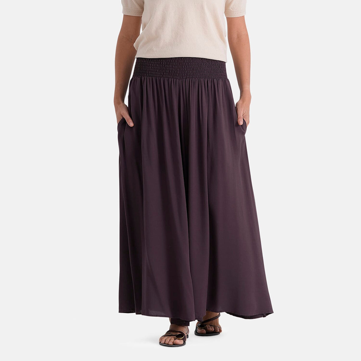 La Marey Smocked Stretch Culotte (One Size, 10-22) - Brown 8436978 5