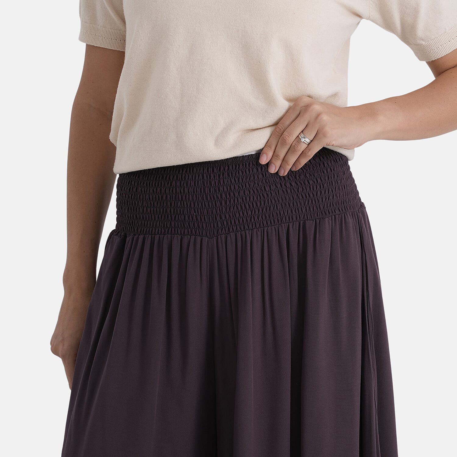 La Marey Smocked Stretch Culotte (One Size, 10-22) - Brown 8436978 6