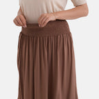 La Marey Elastic Waist Maxi Skirt (One Size) - Brown