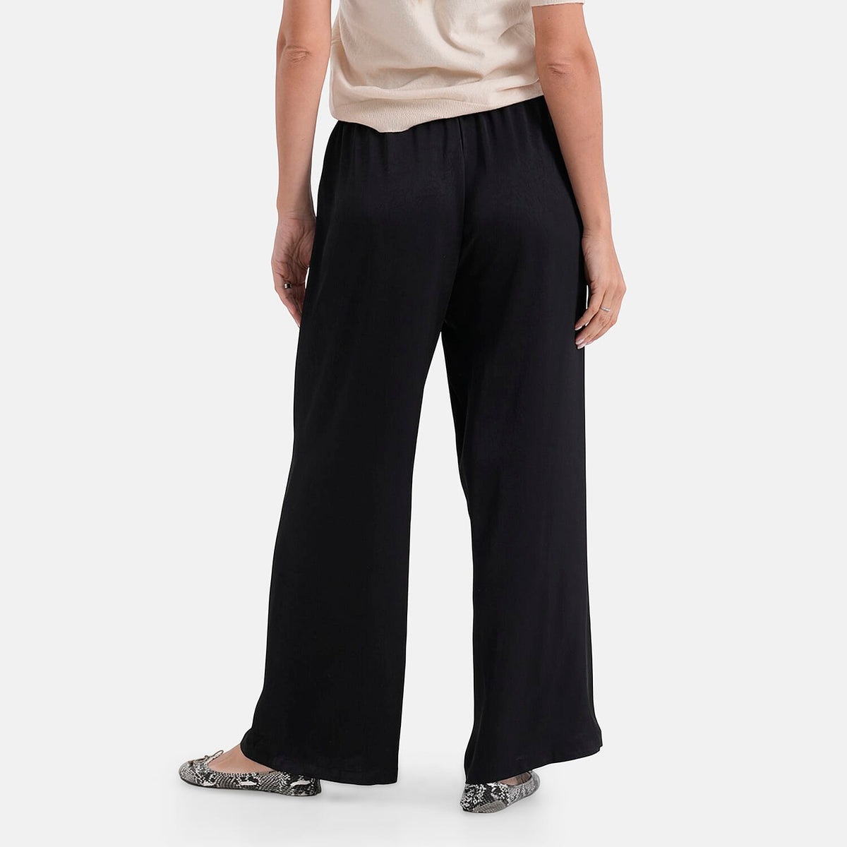 La Marey Silk Feeling Wide Leg Trousers (Size - S/M) - Black V32556870 3