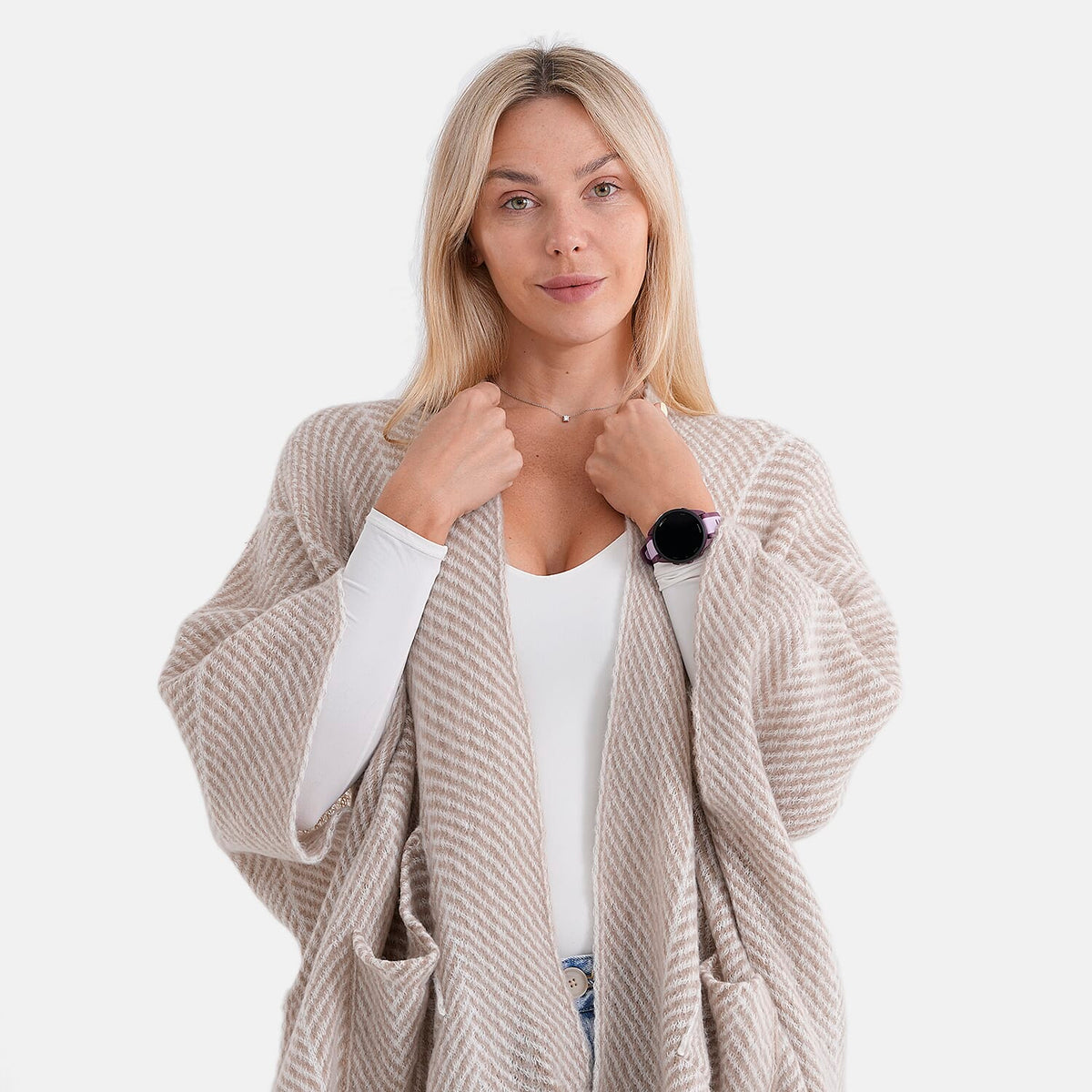 La Marey Relax Fit Tassel Cape (One Size, 8 to 20) - Beige V32668113 5