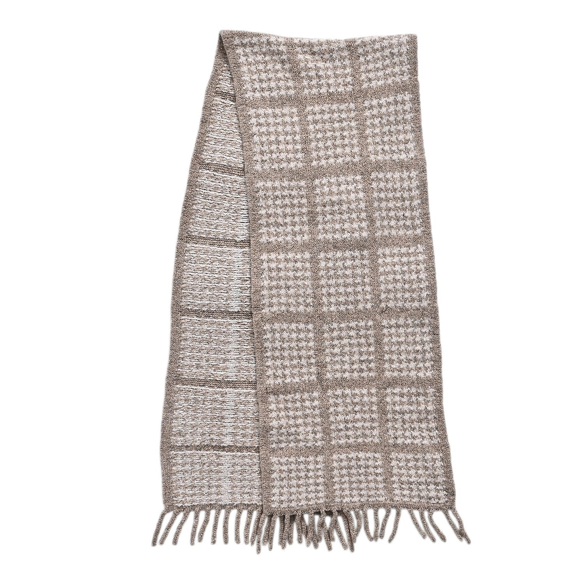 La Marey Super Soft  Checkered Scarf with Tassel (180 X 30cm, One Size) - OatMeal V32515989 6