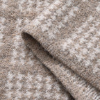 La Marey Super Soft Wool Blend Checkered Scarf with Tassel (180 X 30cm, One Size) - Beige