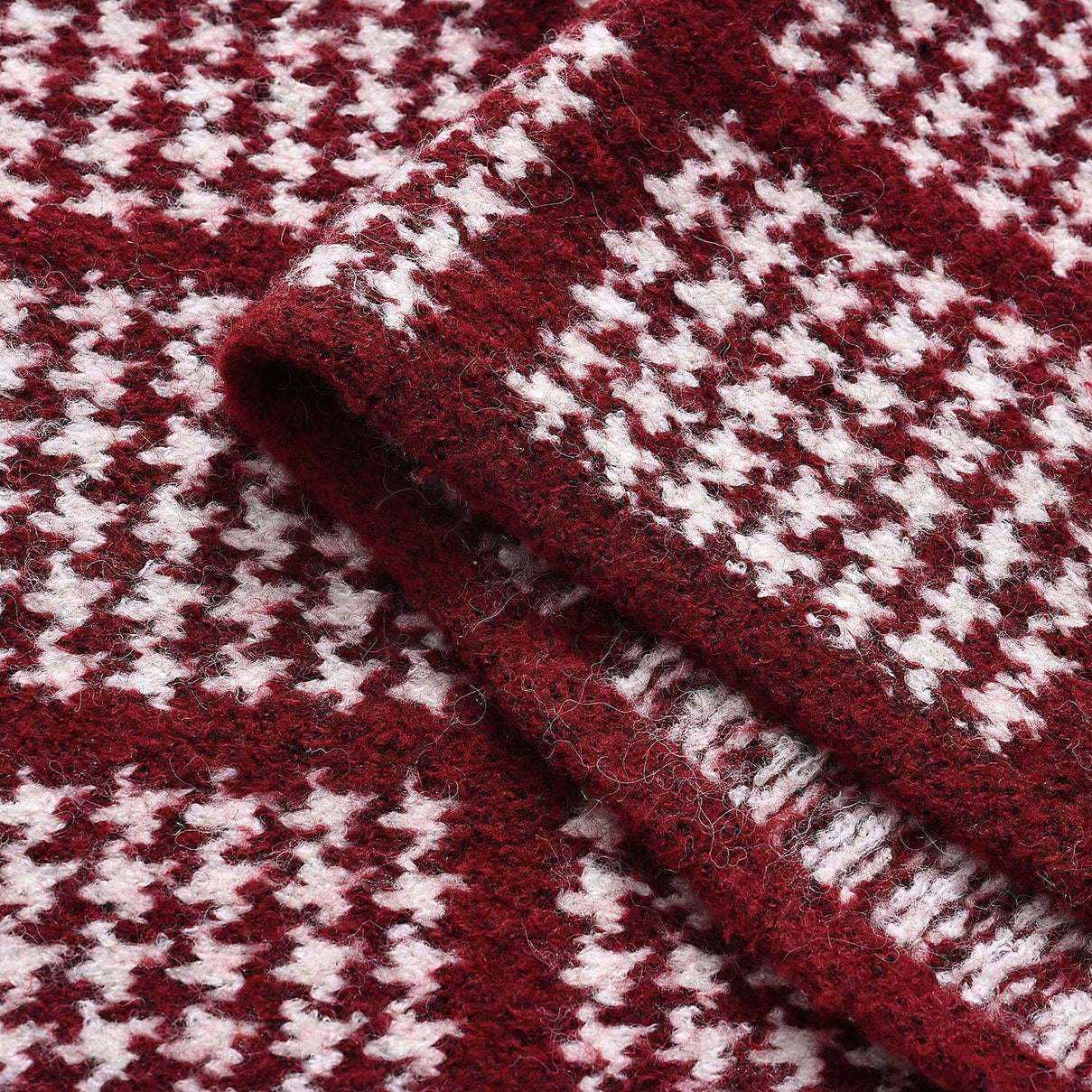La Marey Super Soft Checkered Scarf with Tassel (180 X 30cm, One Size) - Burgundy 8357219 8