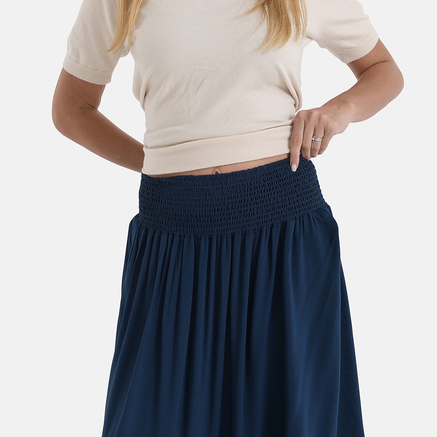 La Marey Smocked Waist Tiered Maxi Skirt (One Size, 10-22) - Dark Teal V32516515 5