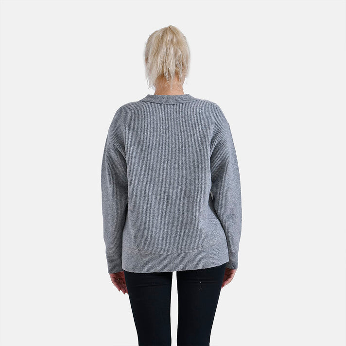 La Marey V-Neck polo Jumper (Size 16 to 18) - Grey 7855763 2