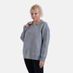 La Marey V neck Polo Sweater - Grey
