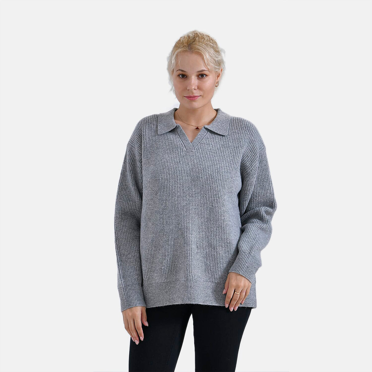 La Marey V-Neck polo Jumper (Size 16 to 18) - Grey V32362948 0