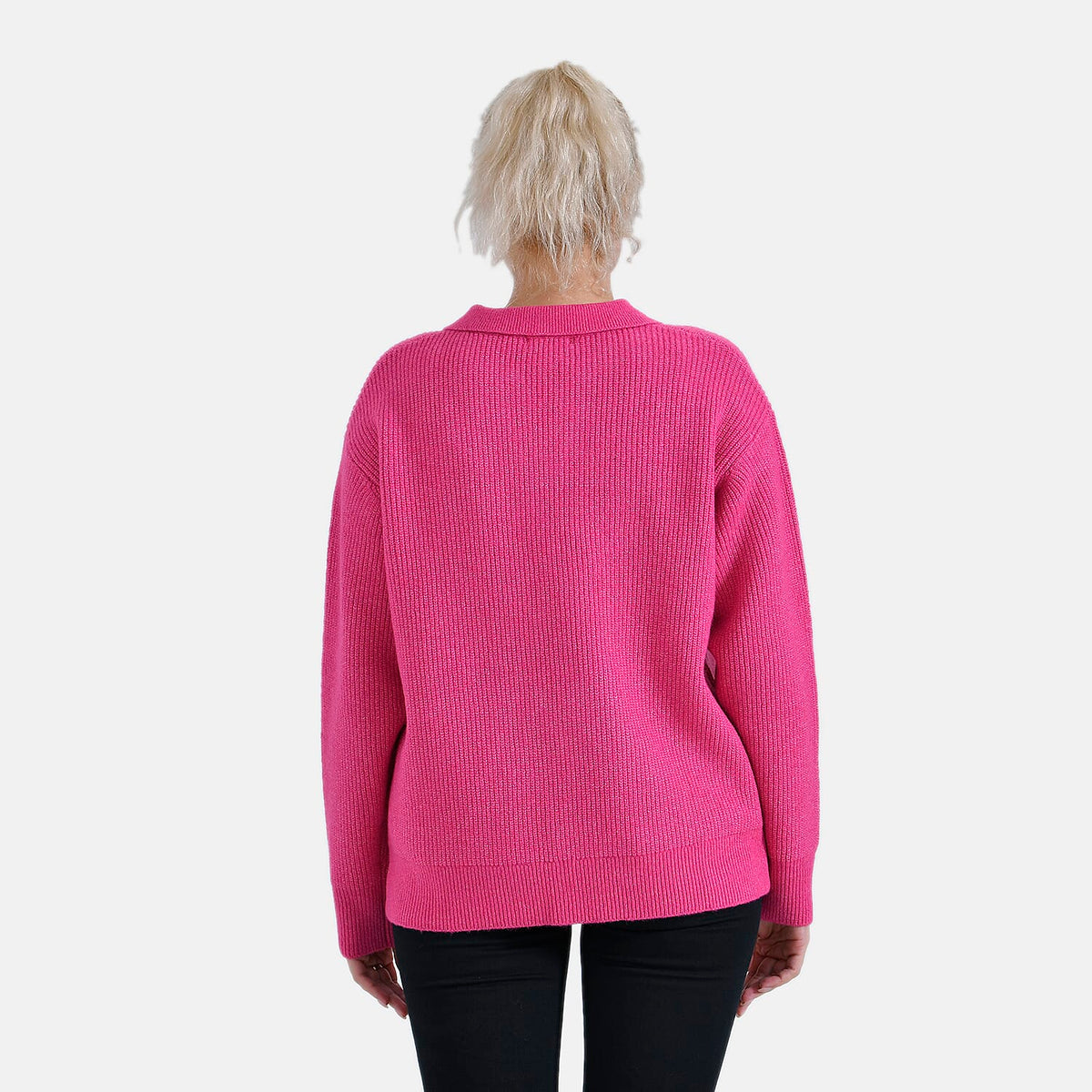 La Marey V-Neck Polo Jumper (Size 16 to 18) - Pink 7855732 2
