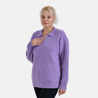 La Marey V neck Polo Sweater (Size 16 to 18) - Purple