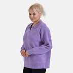La Marey V neck Polo Sweater (Size 16 to 18) - Purple