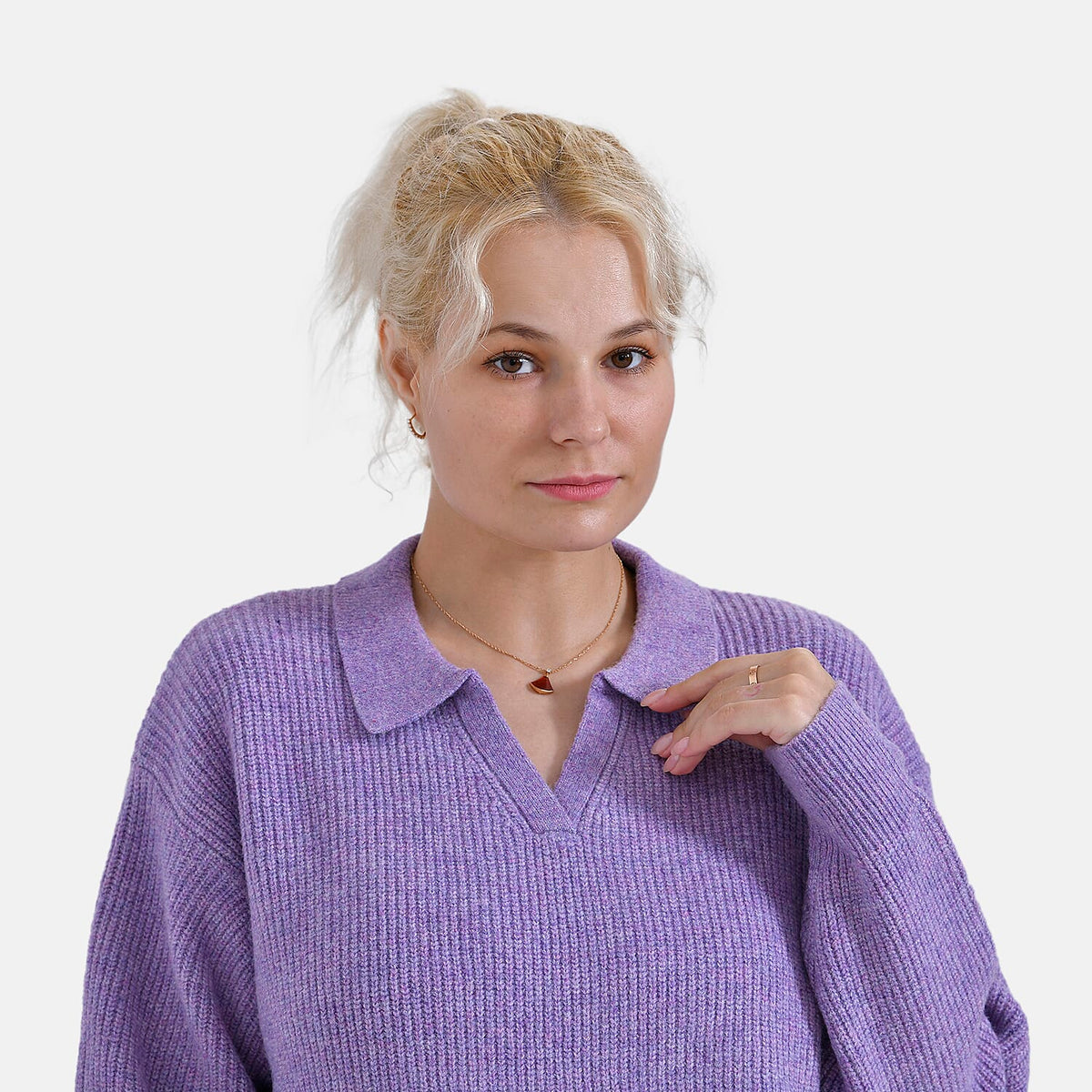 La Marey V-Neck Polo Jumper (Size 16 to 18) - Purple 7855768 4