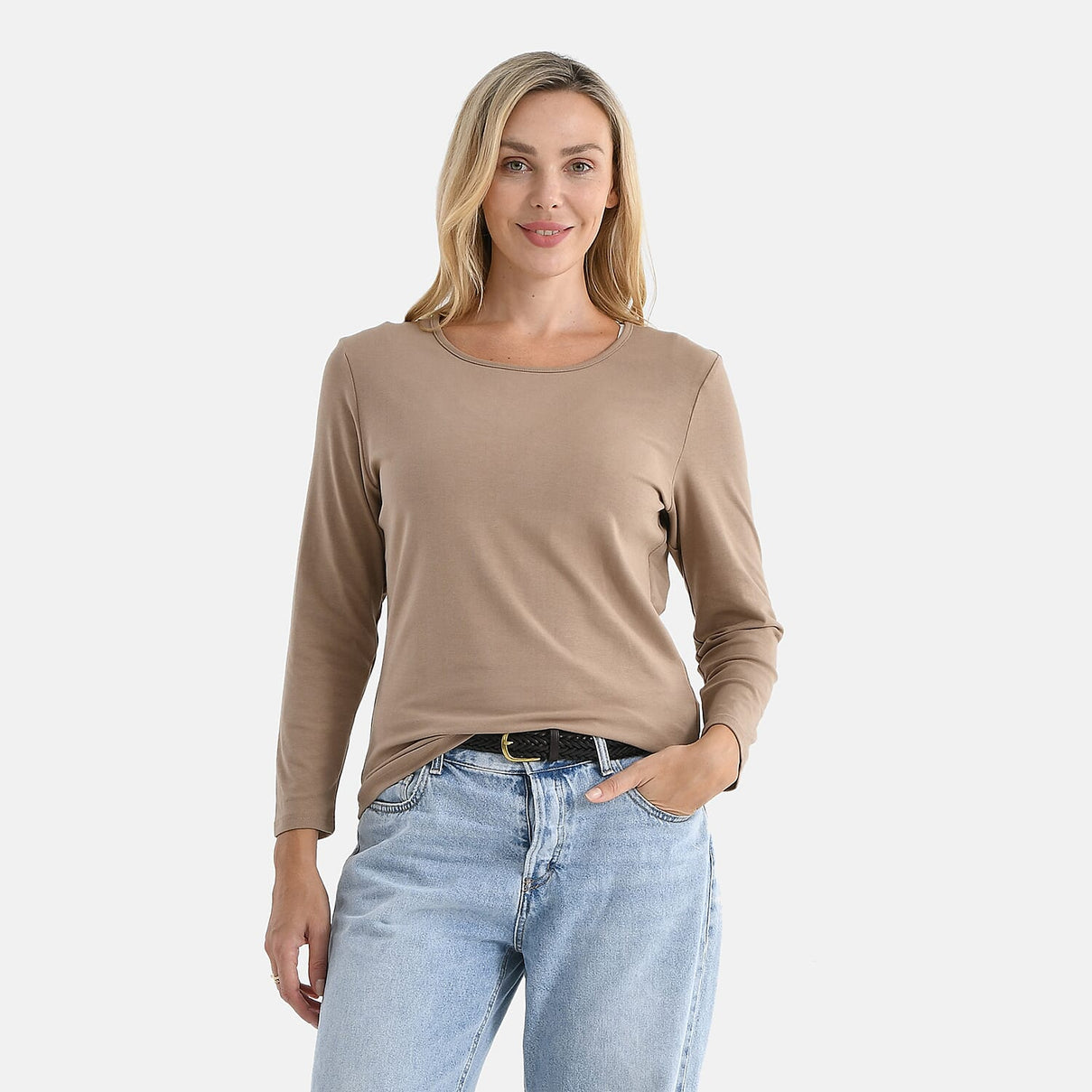La Marey Classic Stretch Rayon Top (Size 14 To 16) - Dark Beige 8294029 0