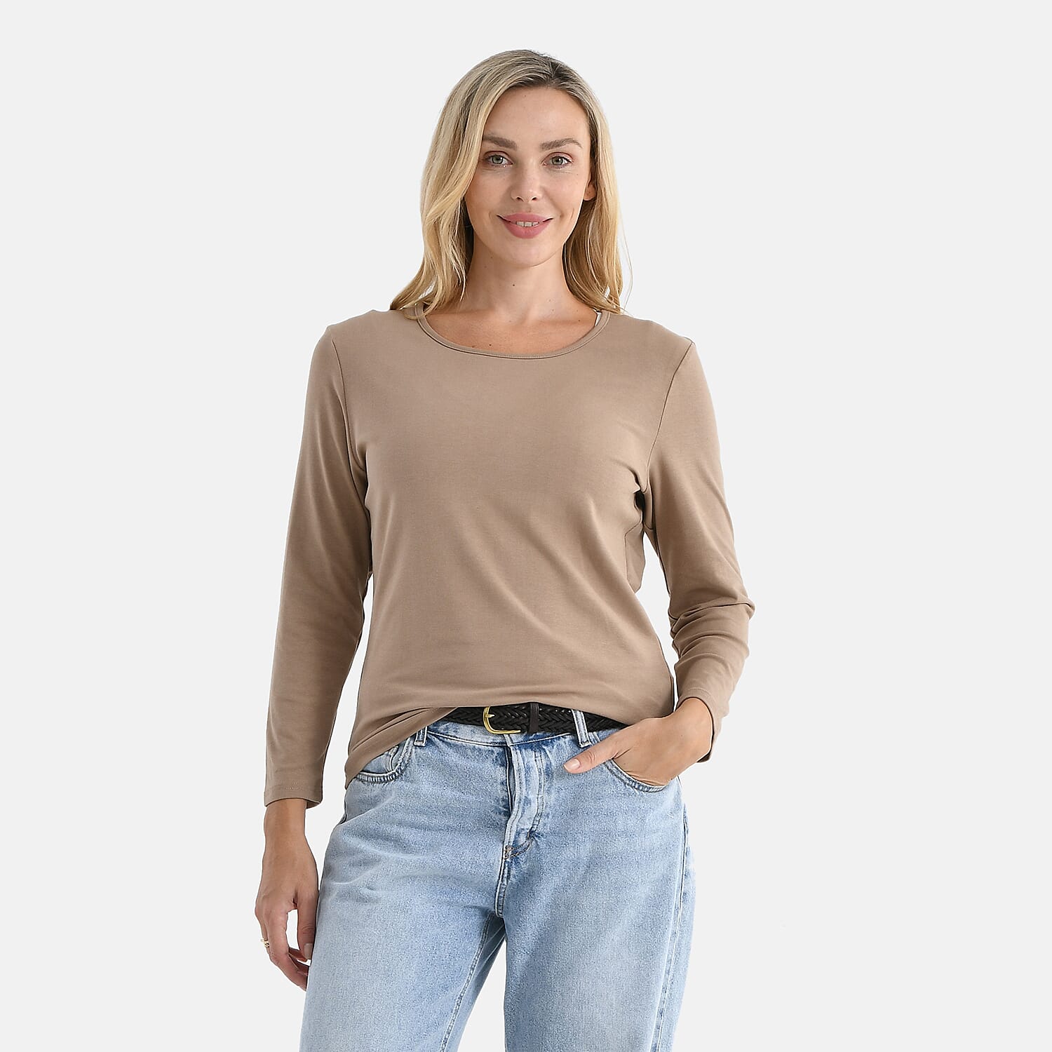La Marey Classic Stretch Rayon Top (Size 14 To 16) - Dark Beige 8294029 0
