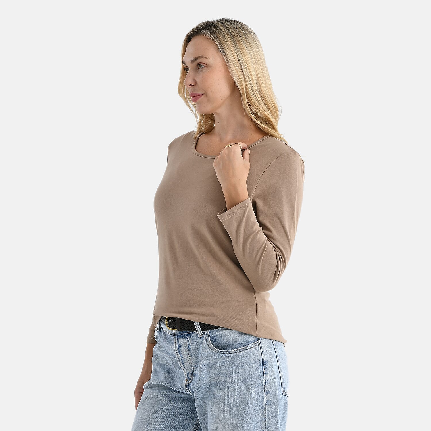 La Marey Classic Stretch Rayon Top (Size 14 To 16) - Dark Beige 8294029 3