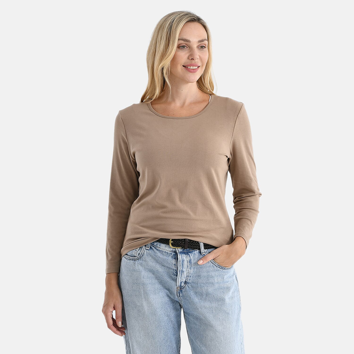 La Marey Classic Stretch Rayon Top (Size 14 To 16) - Dark Beige 8294029 4