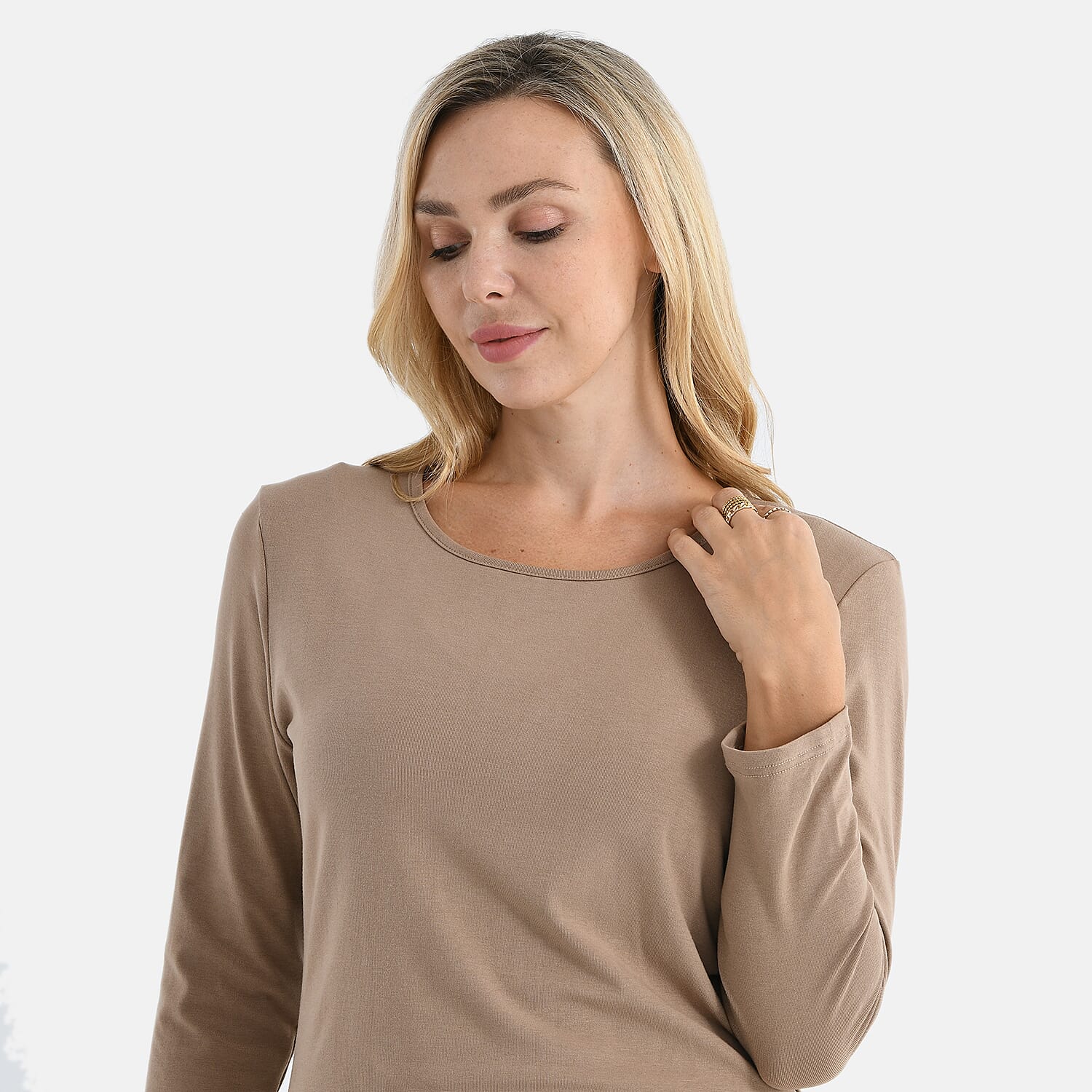 La Marey Classic Stretch Rayon Top (Size 14 To 16) - Dark Beige 8294029 5