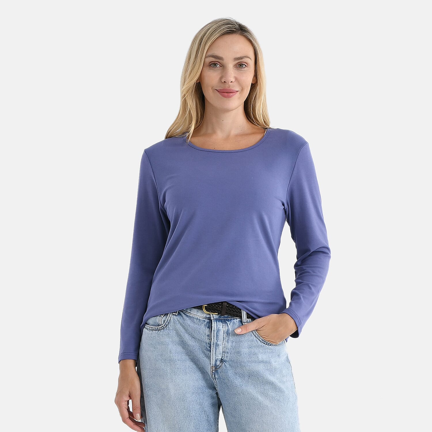 La Marey Classic Stretch Rayon Top (Size 8 To 10) - Purple V32537920 0