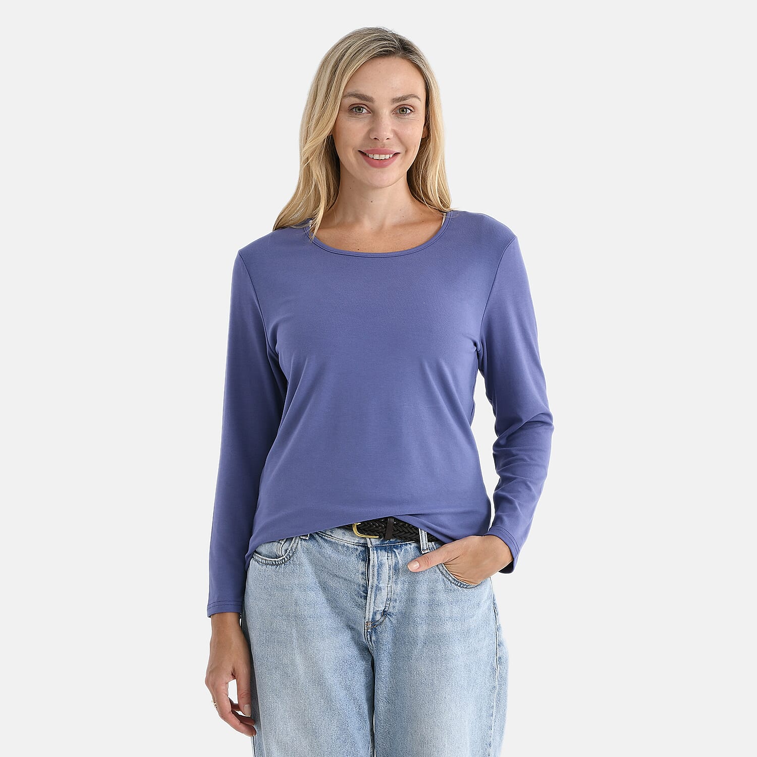 La Marey Classic Stretch Rayon Top (Size 8 To 10) - Purple V32537920 3