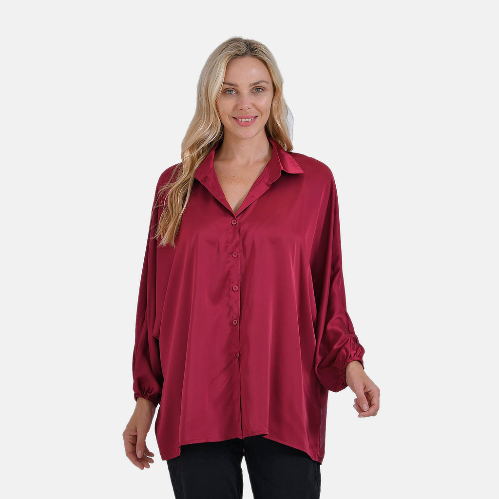 La Marey Lose Fitting Blouse (Size 16 to 22) - Red