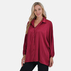 La Marey Lose Fitting Blouse (Size 16 to 22) - Red