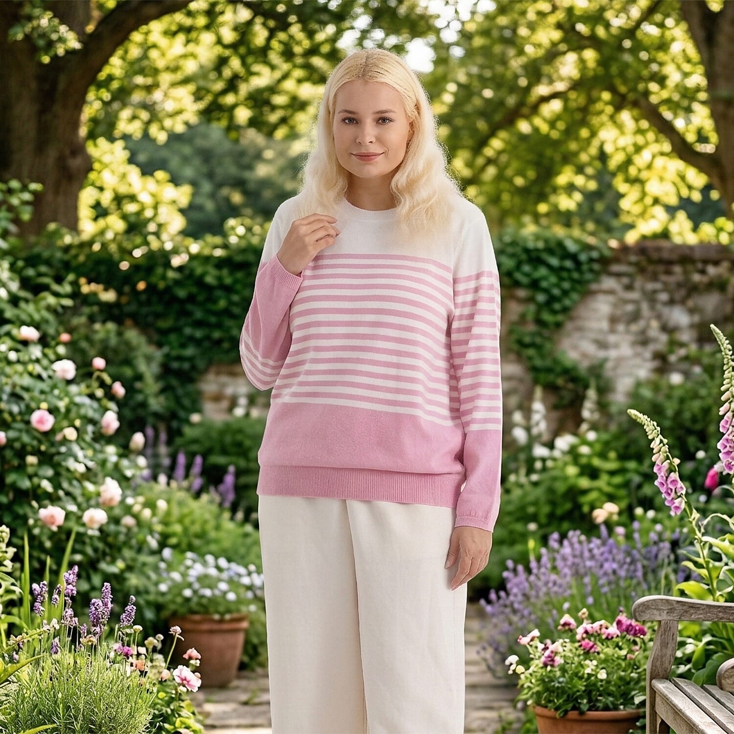La Marey Soft Striped Jumper (Size 16 to 18) - Pink 8416822 2