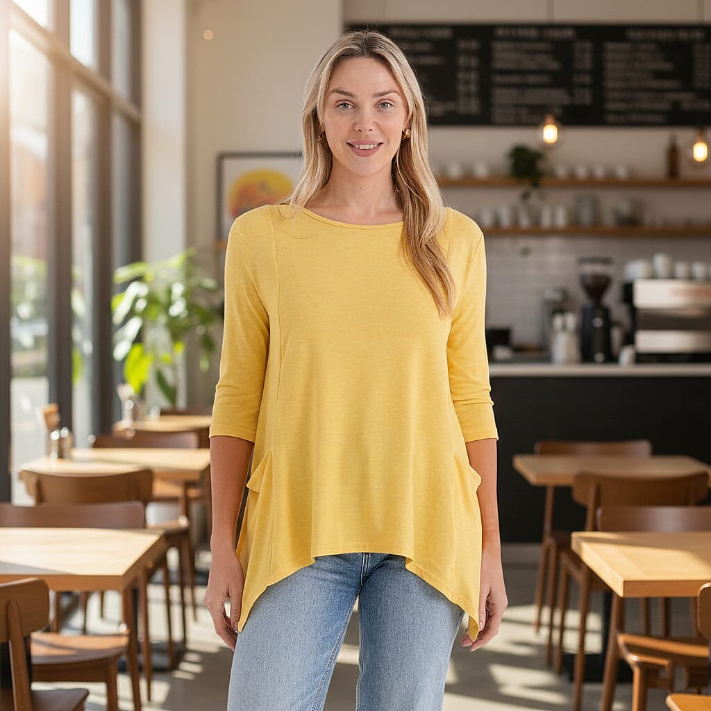 La Marey Soft Touch Asymmetric Top (Size 16 to 18) - Yellow 8414890 2