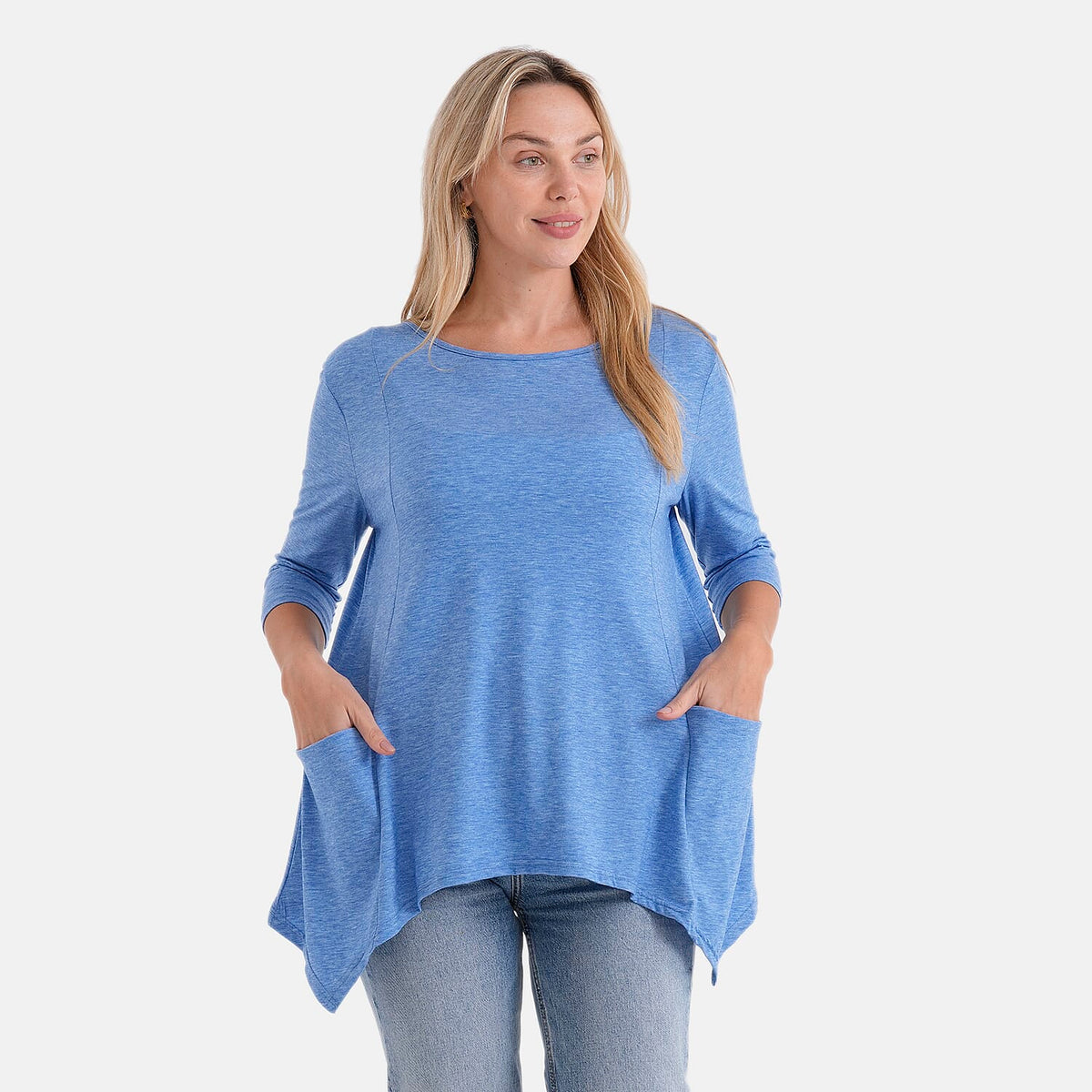 La Marey Soft Touch Asymmetric Top (Size 20 to 22) - Blue V32613761 5