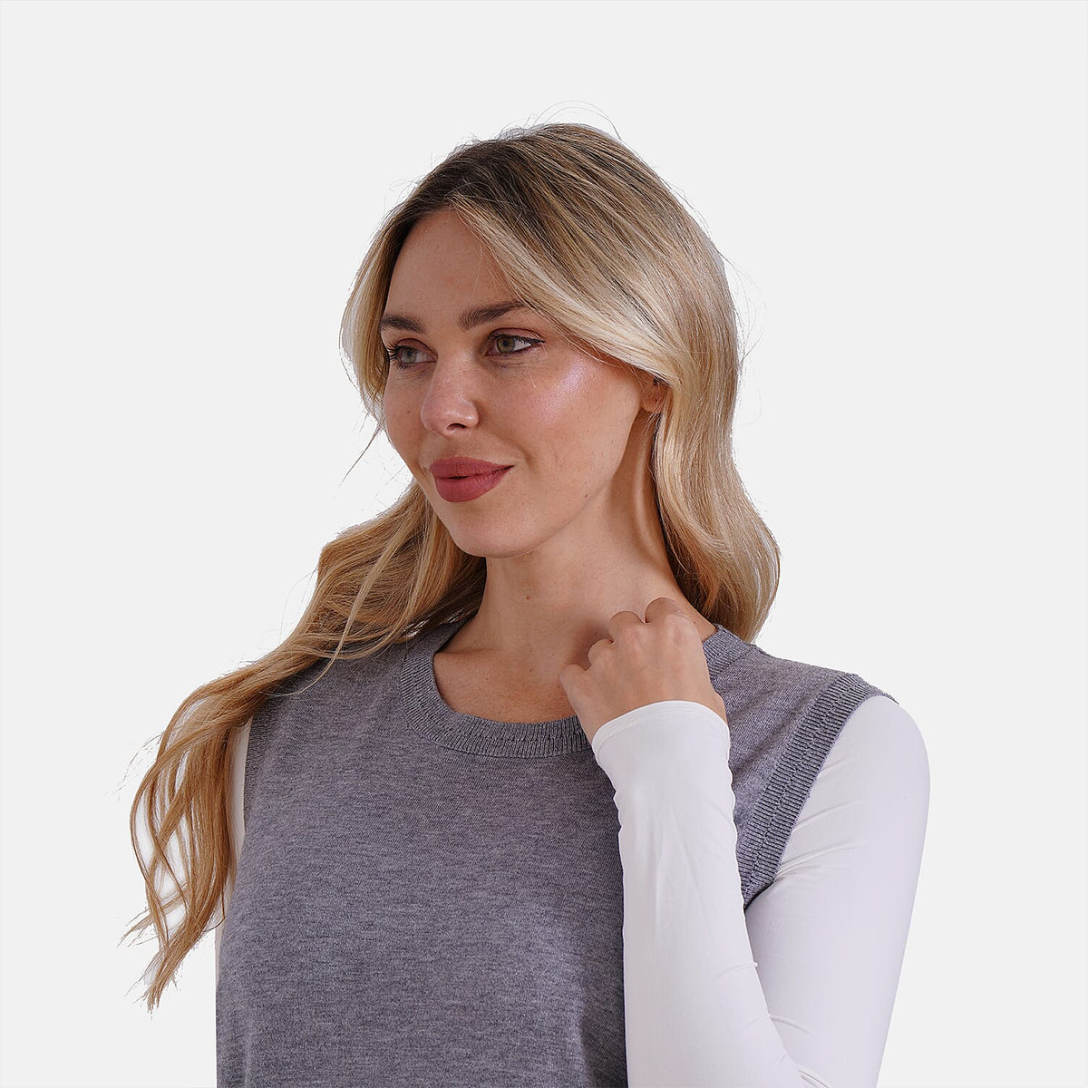 La Marey Casual Round Neck Knitted Vest (Size XXL) - Gray V32603619 5