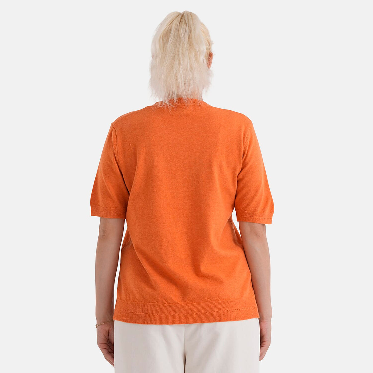 La Marey Summer Knit Short Sleeve Top (Size L, Fit 16 To 18) - Orange V32520250 3