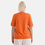 La Marey Summer Knit Short Sleeve Top (Size L, Fit 16 To 18) - Orange