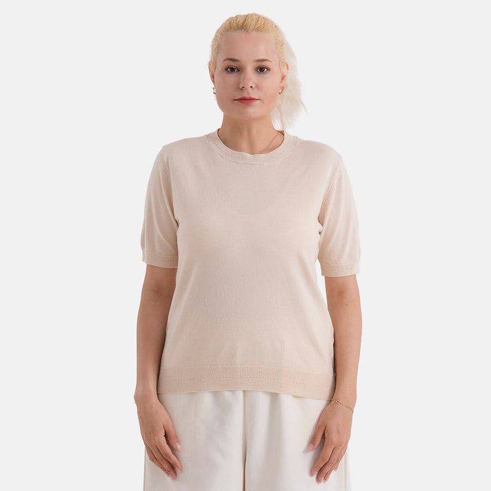 La Marey Summer Knit Short Sleeve Top (Size L, Fit 16 To 18) - Yellow 8431053 1