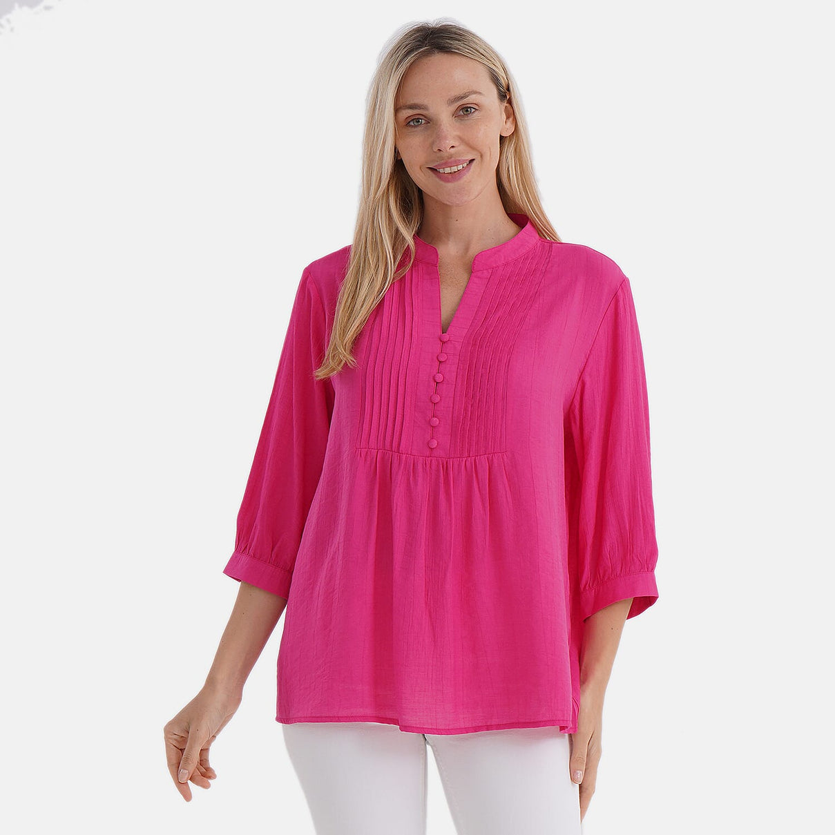 La Marey Pintuck Button Blouse (Size 16 to 18) - Pink 8106598 0