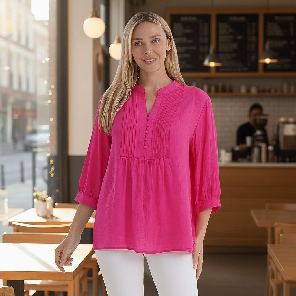 La Marey Pintuck Button Blouse (Size 16 to 18) - Pink 8106598 2