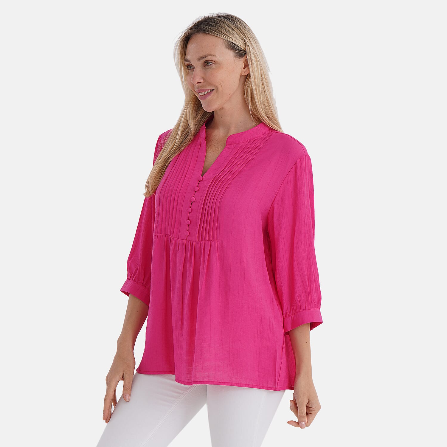 La Marey Pintuck Button Blouse (Size 16 to 18) - Pink 8106598 4